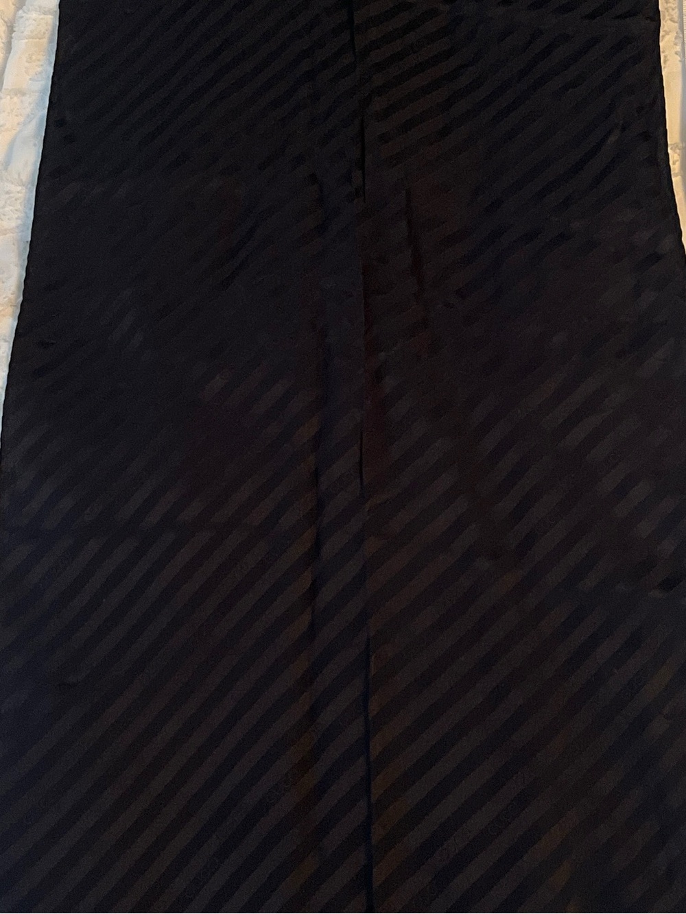 Vintage Gucci Black Subtle Diagonal Stripe Silk Scarf